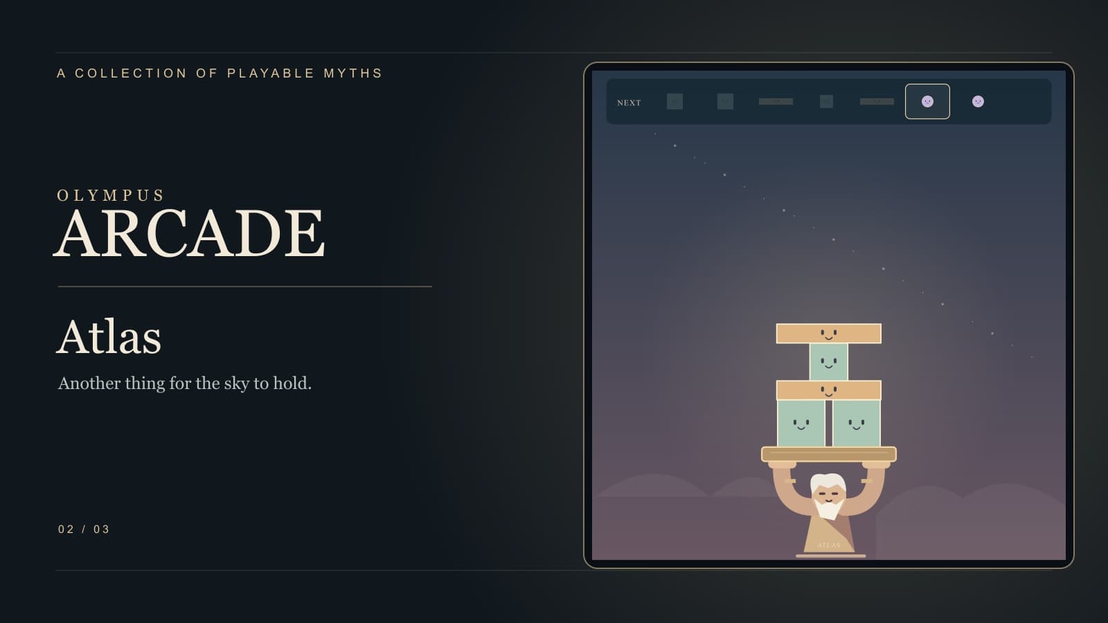 Olympus Arcade: Childhood Games, Reimagined — project view